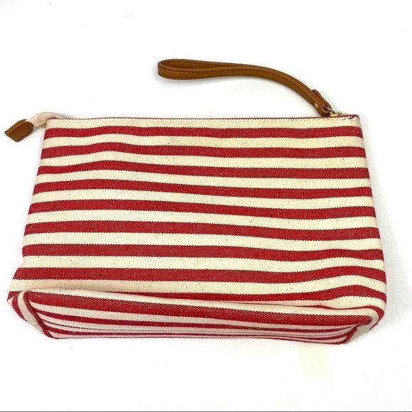 Tommy Hilfiger red striped canvas cosmetics bag - Picture 2 of 10